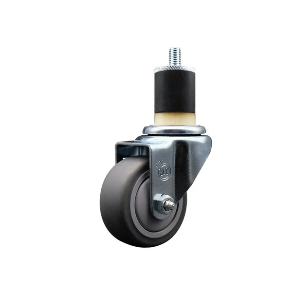 3'' SS Thermoplastic Rubber Wheel Swivel 1-7/8'' Expanding Stem Caster